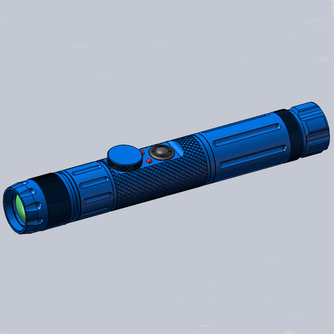 军事防御轨道安装焦点可调蓝色 LED 照明器战术激光手电筒指示器